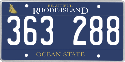 RI license plate 363288