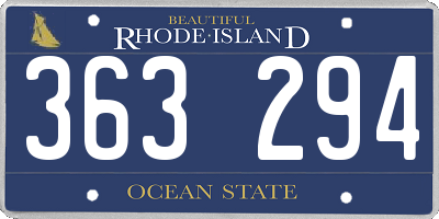 RI license plate 363294
