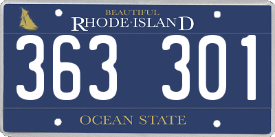 RI license plate 363301