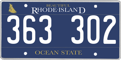 RI license plate 363302
