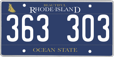 RI license plate 363303