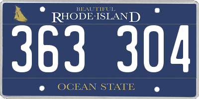 RI license plate 363304