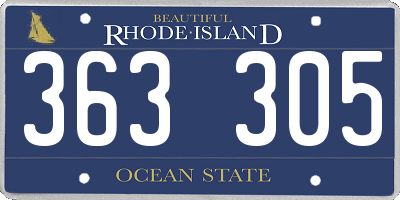 RI license plate 363305