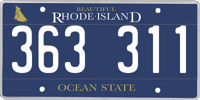 RI license plate 363311