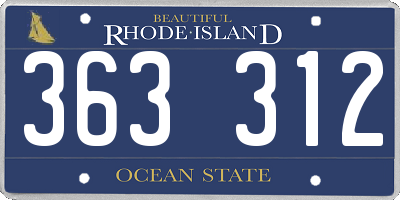 RI license plate 363312