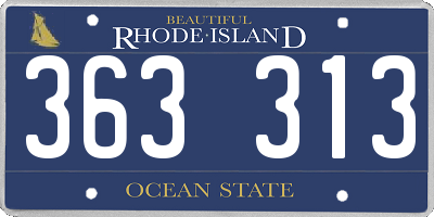 RI license plate 363313