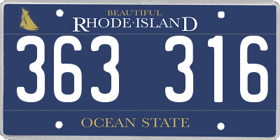 RI license plate 363316