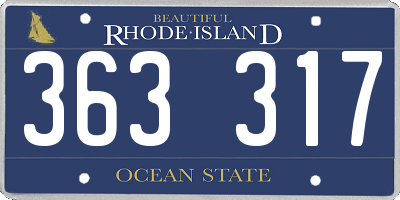 RI license plate 363317