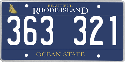 RI license plate 363321