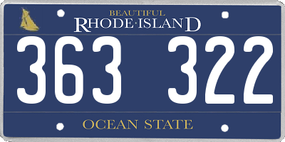 RI license plate 363322