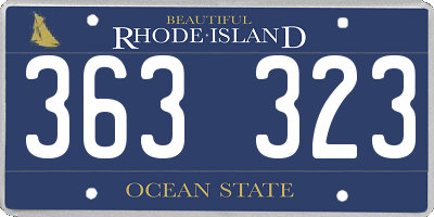 RI license plate 363323