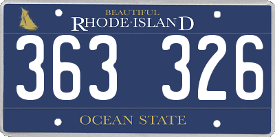 RI license plate 363326
