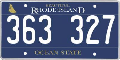 RI license plate 363327