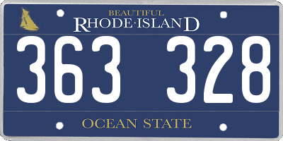 RI license plate 363328
