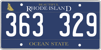 RI license plate 363329