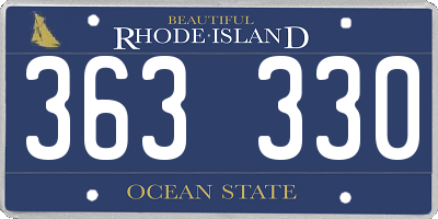 RI license plate 363330