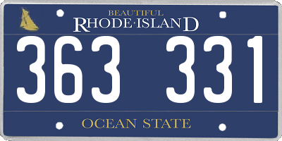 RI license plate 363331
