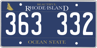 RI license plate 363332