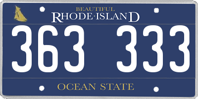RI license plate 363333