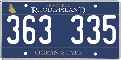 RI license plate 363335