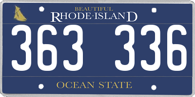 RI license plate 363336