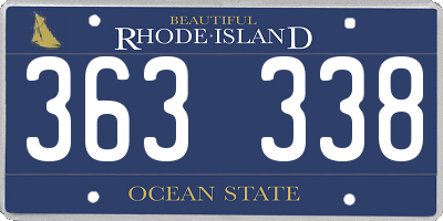 RI license plate 363338