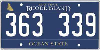 RI license plate 363339