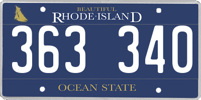 RI license plate 363340