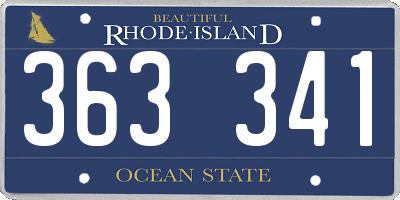 RI license plate 363341