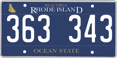 RI license plate 363343
