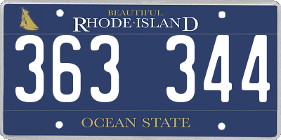 RI license plate 363344