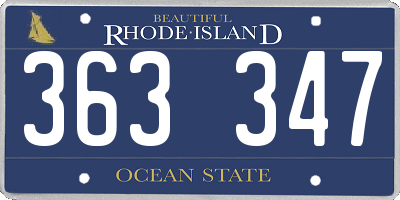 RI license plate 363347
