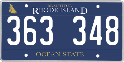 RI license plate 363348