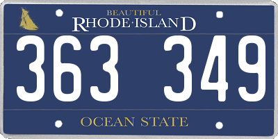 RI license plate 363349