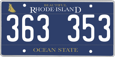 RI license plate 363353