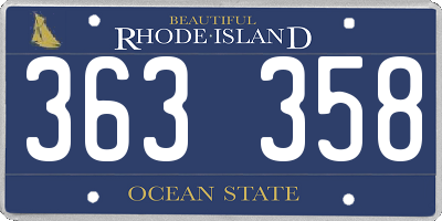 RI license plate 363358
