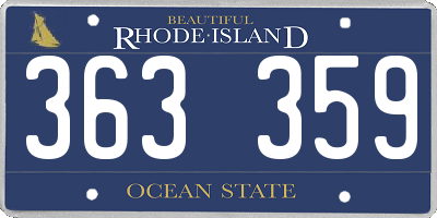 RI license plate 363359