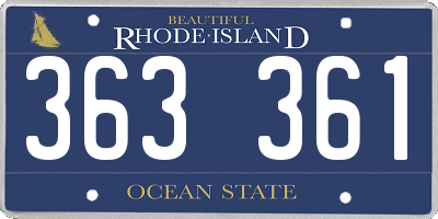RI license plate 363361