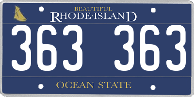 RI license plate 363363