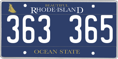 RI license plate 363365