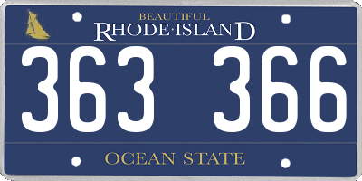 RI license plate 363366