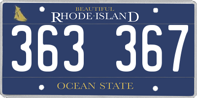 RI license plate 363367