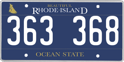 RI license plate 363368