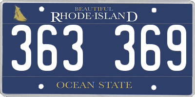 RI license plate 363369