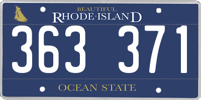 RI license plate 363371