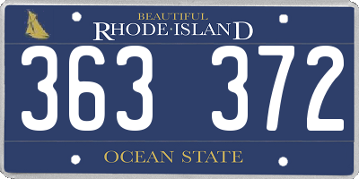 RI license plate 363372
