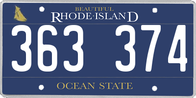 RI license plate 363374