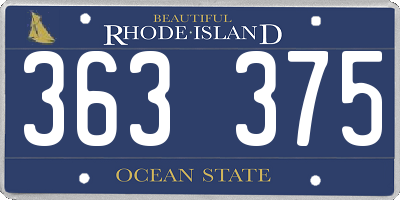 RI license plate 363375
