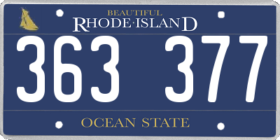RI license plate 363377