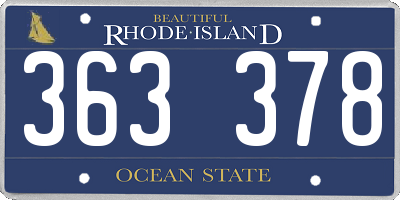 RI license plate 363378